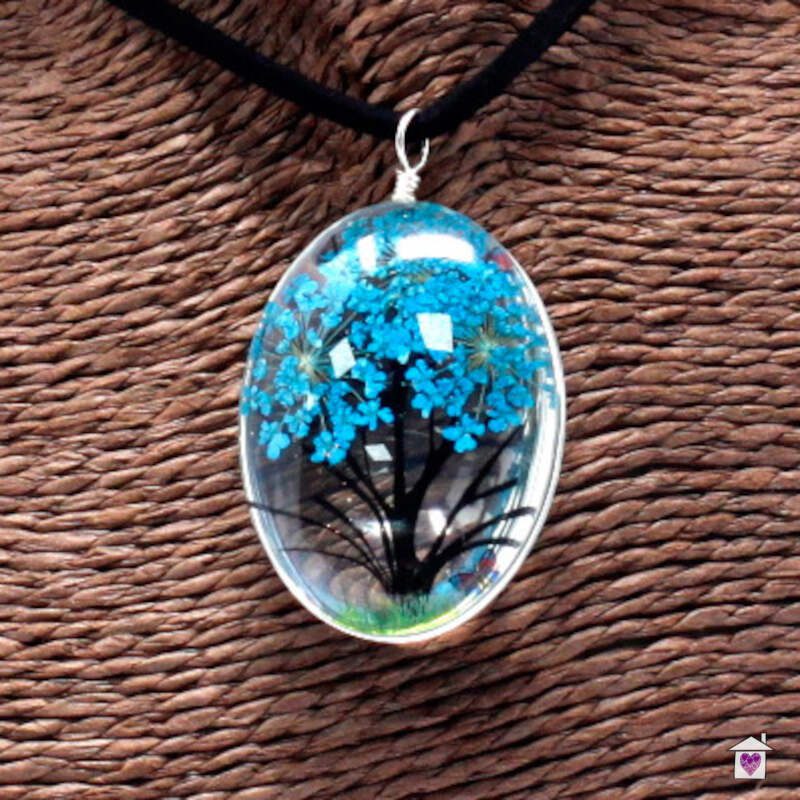 Pressed Flowers - Tree of Life set - Teal - Image 3