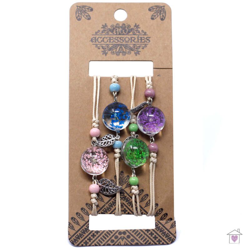 Pressed Flowers - Pretty Flower & Leaf Bracelet - Image 2