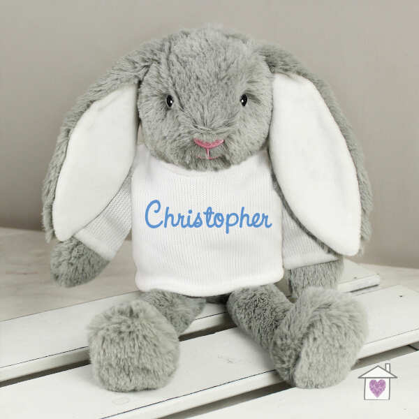 Personalised Name Only Bunny Rabbit - Blue