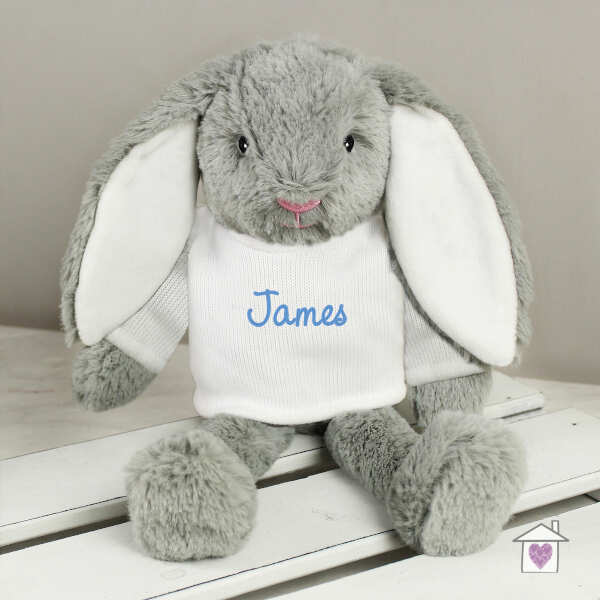 Personalised Name Only Bunny Rabbit - Blue - Image 2