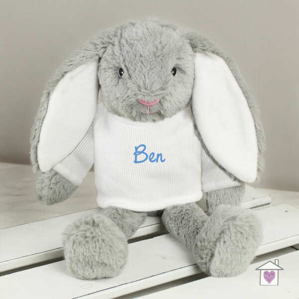 Personalised Name Only Bunny Rabbit - Blue - Image 3