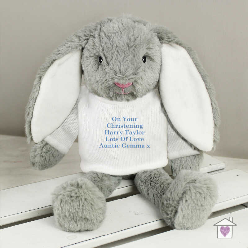 Personalised Message Bunny Rabbit - Blue - Image 2