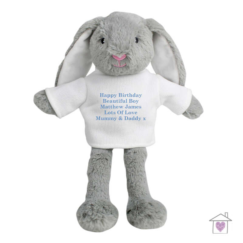 Personalised Message Bunny Rabbit - Blue - Image 5