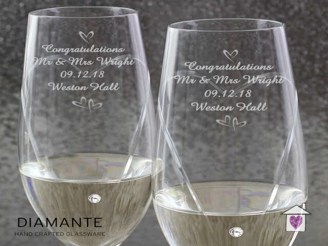 Personalised Hand Cut Little Hearts Pair of Flutes with Gift Box - Image 8