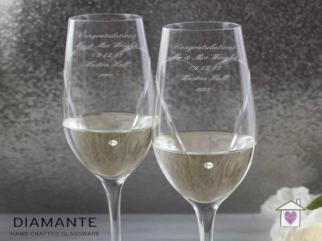 Personalised Hand Cut Heart Pair of Flutes with Gift Box - Image 5