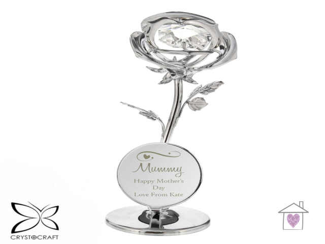 Personalised Swirls & Hearts Crystocraft Rose Ornament - Image 5