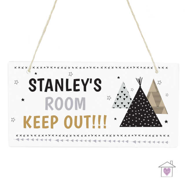 Personalised Wigwam Wooden Sign - Image 2