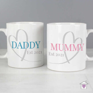 Personalised Mummy & Daddy Mug Set