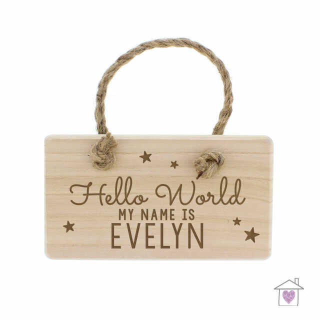 Personalised Hello World Wooden Sign - Image 2
