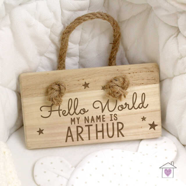 Personalised Hello World Wooden Sign - Image 4