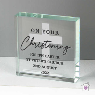 Personalised On Your Christening Large Crystal Token