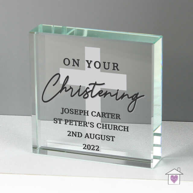 Personalised On Your Christening Large Crystal Token
