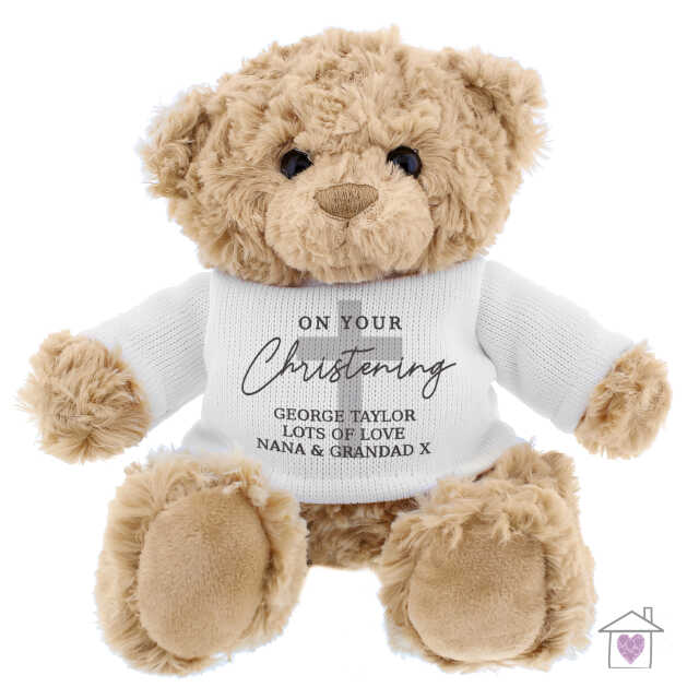 Personalised On Your Christening Teddy Bear - Image 4