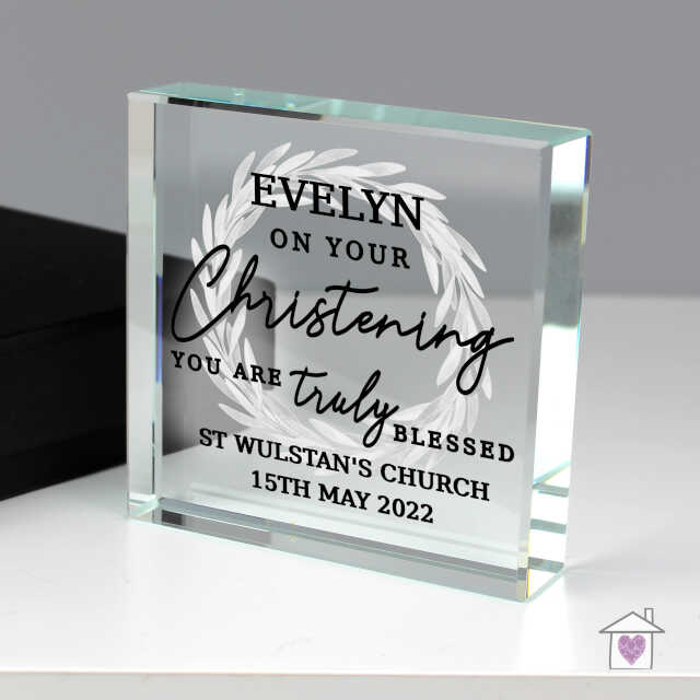 Personalised On Your Christening Large Crystal Token