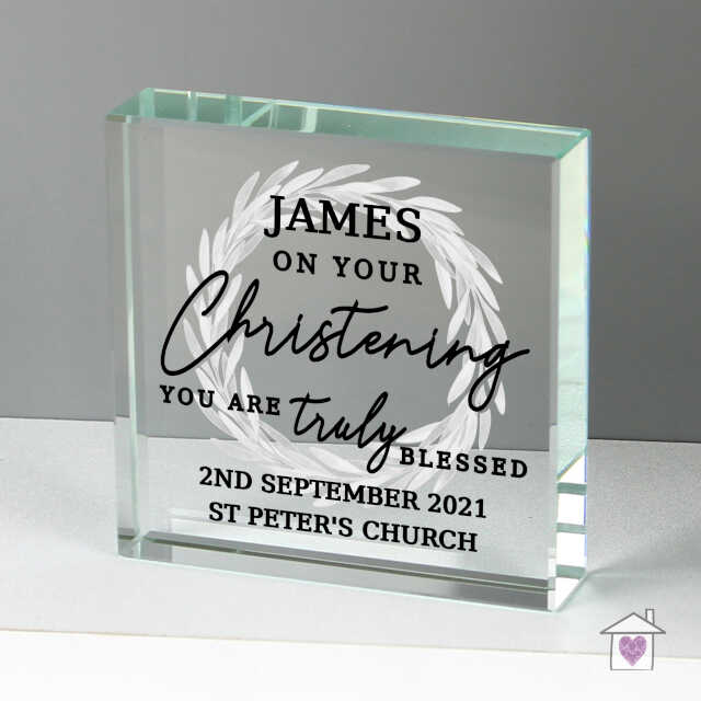 Personalised On Your Christening Large Crystal Token - Image 2