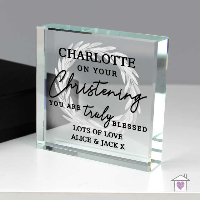 Personalised On Your Christening Large Crystal Token - Image 3