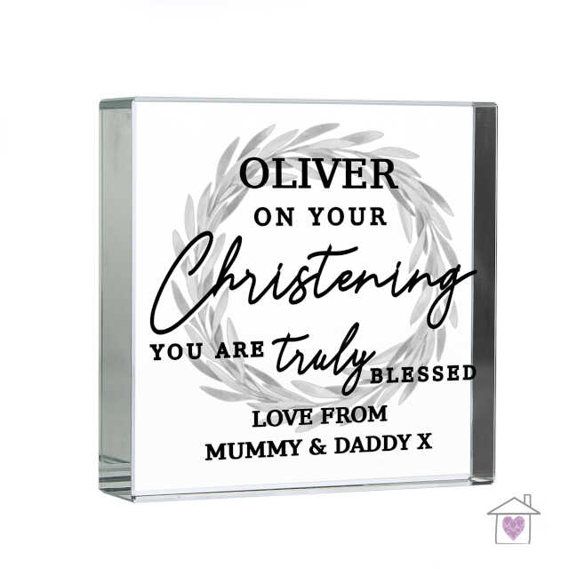 Personalised On Your Christening Large Crystal Token - Image 4