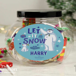 Personalised The Snowman and the Snowdog Sweet Jar