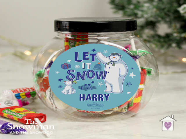 Personalised The Snowman and the Snowdog Sweet Jar