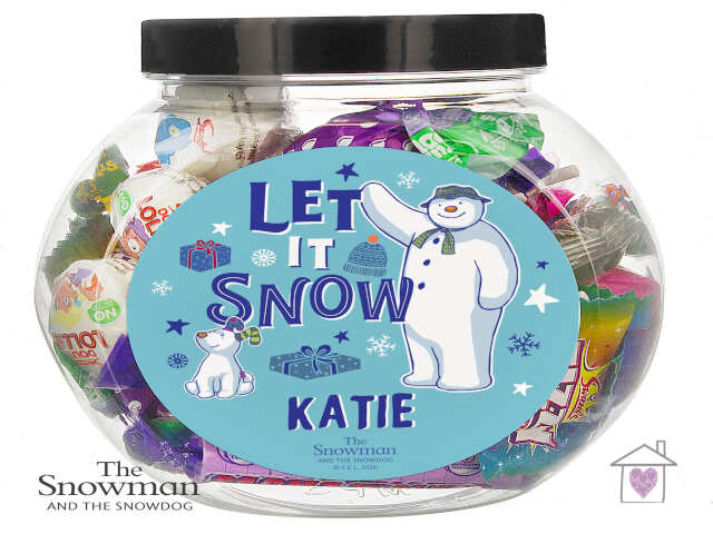 Personalised The Snowman and the Snowdog Sweet Jar - Image 4