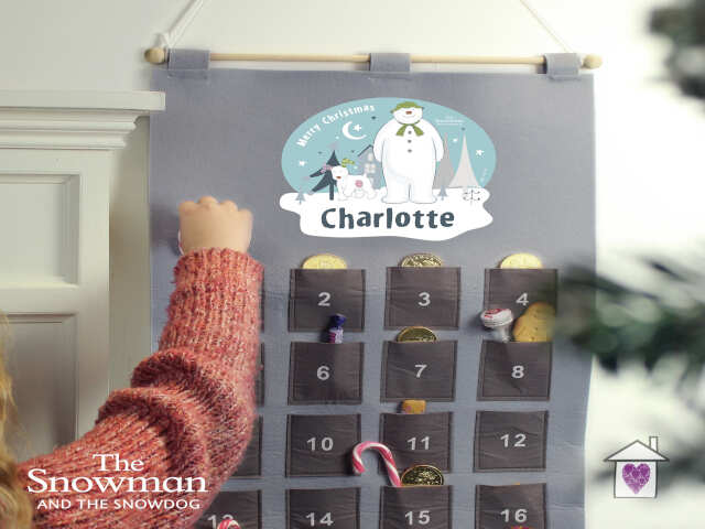 Personalised The Snowman and the Snowdog Advent Calendar In Silver Grey - Image 4