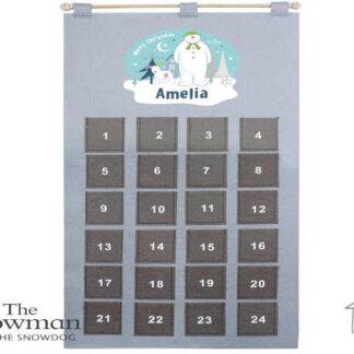 Personalised The Snowman and the Snowdog Advent Calendar In Silver Grey