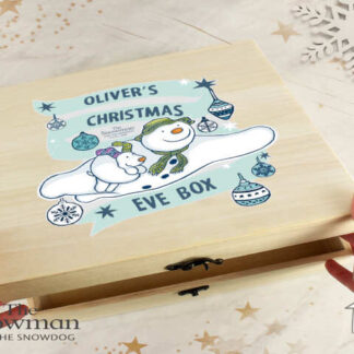 Personalised The Snowman and the Snowdog Large Wooden Christmas Eve Box