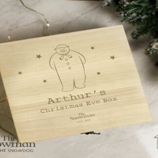 Personalised The Snowman Large Wooden Christmas Eve Box