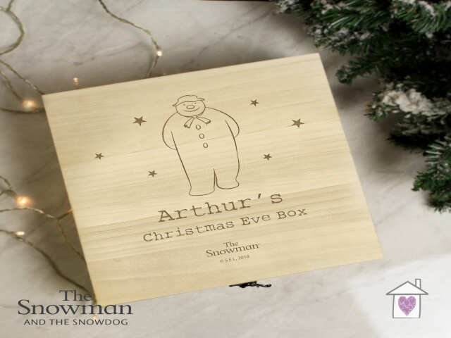Personalised The Snowman Large Wooden Christmas Eve Box