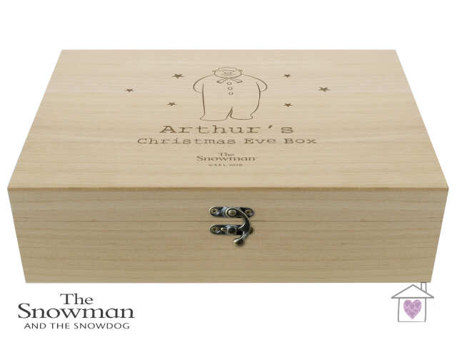 Personalised The Snowman Large Wooden Christmas Eve Box - Image 6