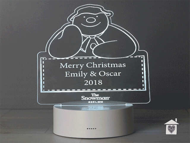 Personalised The Snowman LED Colour Changing Decoration & Night Light - Image 10