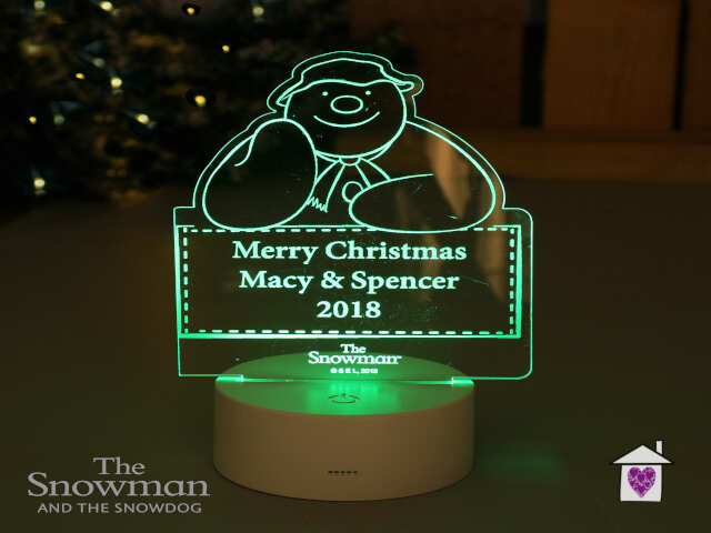 Personalised The Snowman LED Colour Changing Decoration & Night Light - Image 5