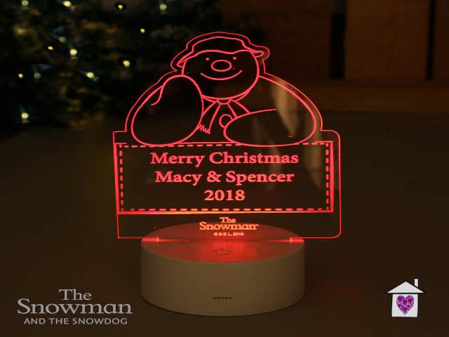 Personalised The Snowman LED Colour Changing Decoration & Night Light - Image 6