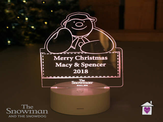 Personalised The Snowman LED Colour Changing Decoration & Night Light - Image 7