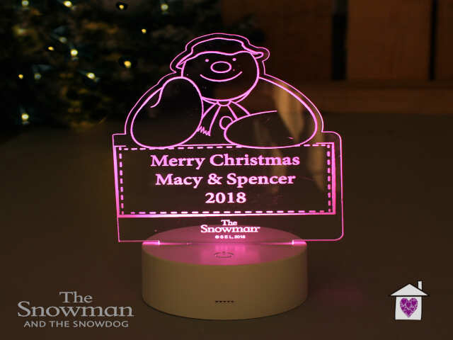 Personalised The Snowman LED Colour Changing Decoration & Night Light - Image 9