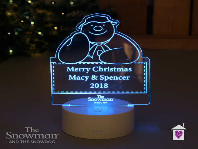 Personalised The Snowman LED Colour Changing Decoration & Night Light - Image 8