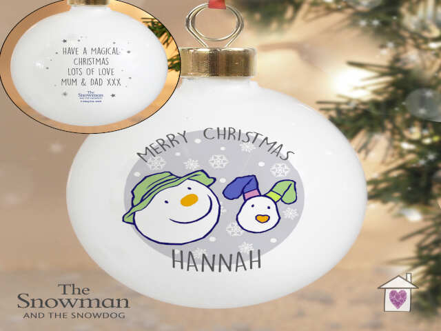 Personalised The Snowman and the Snowdog Bauble - Image 2