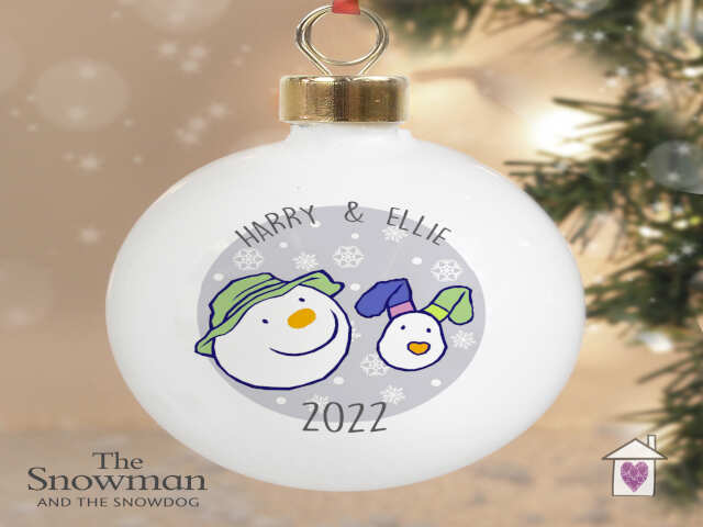 Personalised The Snowman and the Snowdog Bauble - Image 3