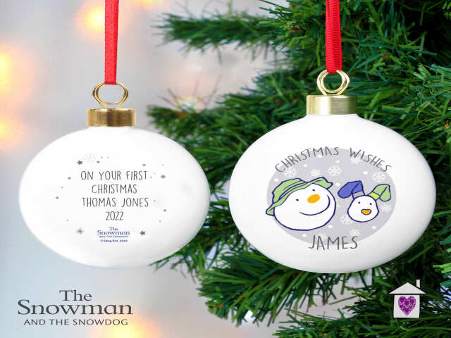 Personalised The Snowman and the Snowdog Bauble - Image 4