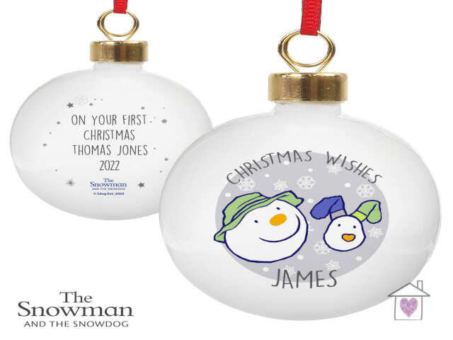 Personalised The Snowman and the Snowdog Bauble - Image 5
