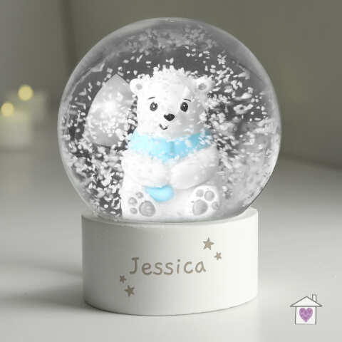 Personalised Polar Bear Any Name Snow Globe - Image 3