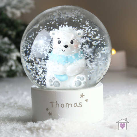 Personalised Polar Bear Any Name Snow Globe - Image 2
