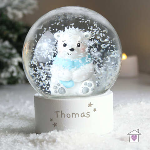 Personalised Polar Bear Any Name Snow Globe
