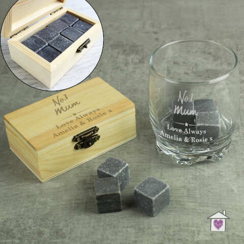 Personalised No.1 Whisky Stones & Glass Set - Image 2