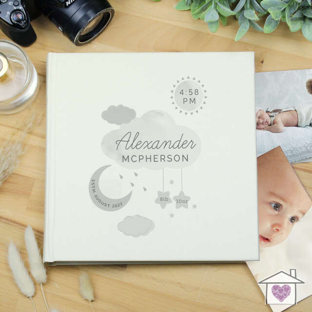 Personalised New Baby Moon & Stars Album with Sleeves - Image 3