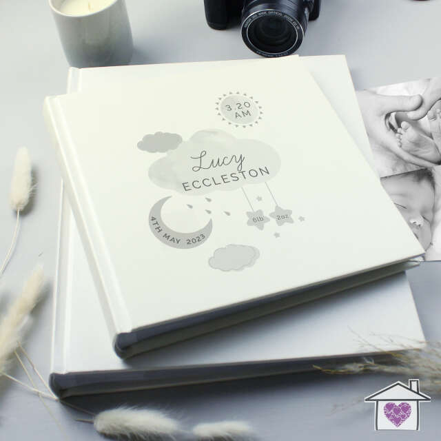 Personalised New Baby Moon & Stars Album with Sleeves - Image 4