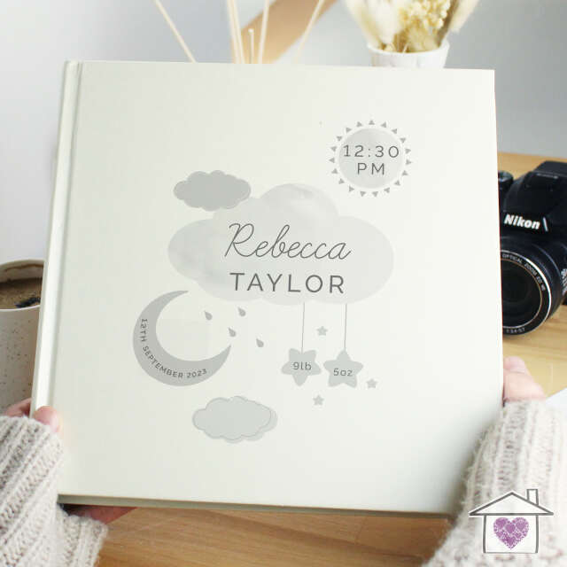 Personalised New Baby Moon & Stars Album with Sleeves - Image 5