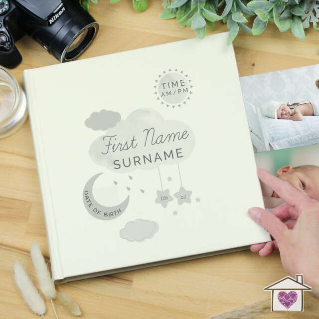Personalised New Baby Moon & Stars Album with Sleeves - Image 6