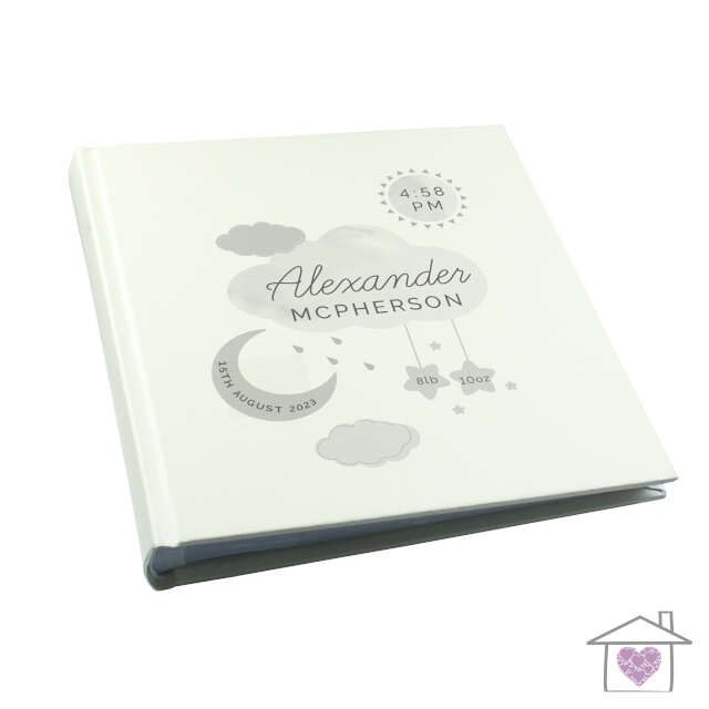 Personalised New Baby Moon & Stars Album with Sleeves - Image 2