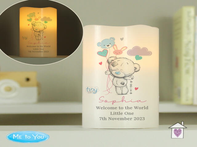 Personalised Tiny Tatty Teddy Dream Big Pink Nightlight LED Candle - Image 3